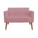 Kit 01 Namoradeira 02 Lugares e 02 Poltronas Marisa Suede Rose Base Giratória Madeira MA30 D'Rossi