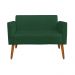 Kit 01 Namoradeira 02 Lugares e 02 Poltronas Marisa Suede Verde Base Giratória Madeira MA30 D'Rossi