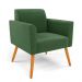 Kit 01 Namoradeira 02 Lugares e 02 Poltronas Marisa Suede Verde Pés Palito Castanho D'Rossi