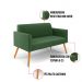 Kit 01 Namoradeira 02 Lugares e 02 Poltronas Marisa Suede Verde Pés Palito Castanho D'Rossi