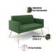 Kit 01 Namoradeira 02 Lugares e 02 Poltronas Marisa Suede Verde Pés Palito Natural D'Rossi