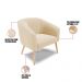 Kit 01 Namoradeira 02 Lugares e 02 Poltronas Stella Suede Bege Pés Palito Natural - D'Rossi