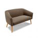Kit 01 Namoradeira 02 Lugares e 02 Poltronas Stella Suede Marrom Pés Palito Castanho D'Rossi