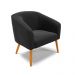 Kit 01 Namoradeira 02 Lugares e 02 Poltronas Stella Suede Preto Pés Palito Castanho D'Rossi