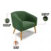 Kit 01 Namoradeira 02 Lugares e 02 Poltronas Stella Suede Verde Pés Palito Castanho D'Rossi