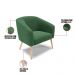 Kit 01 Namoradeira 02 Lugares e 02 Poltronas Stella Veludo Verde Pés Palito Natural - D'Rossi