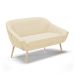 Kit 01 Namoradeira Giovana Pés Palito Natural e 02 Poltronas Giratória Giovana Veludo Luxo Base Madeira MA30 - D'Rossi