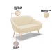 Kit 01 Namoradeira Giovana Pés Palito Natural e 02 Poltronas Giratória Giovana Veludo Luxo Base Madeira MA30 - D'Rossi