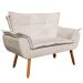 Kit 01 Namoradeira e 01 Poltrona Giratória Opala Suede Base Madeira MM30 D'Rossi