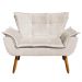 Kit 01 Namoradeira e 01 Poltrona Giratória Opala Suede Base Madeira MM30 D'Rossi