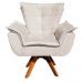 Kit 01 Namoradeira e 01 Poltrona Giratória Opala Suede Base Madeira MM30 D'Rossi