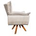 Kit 01 Namoradeira e 01 Poltrona Giratória Opala Suede Base Madeira MM30 D'Rossi