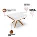 Kit 01 Poltrona e 01 Puff Giratório Costela Corano Branco Base Madeira MA30 - D'Rossi