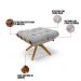 Kit 01 Poltrona e 01 Puff Giratório Costela Suede Cinza Base Madeira MA25 - D'Rossi