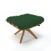 Kit 01 Poltrona e 01 Puff Giratório Costela Veludo Verde Base Madeira MA25 - D'Rossi