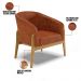 Kit 01 Poltrona e 01 Puff Stella Corano Base Madeira Castanho - D'Rossi