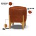 Kit 01 Poltrona e 01 Puff Stella Corano Base Madeira Castanho - D'Rossi