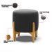 Kit 01 Poltrona e 01 Puff Stella Suede Preto Base Madeira Castanho - D'Rossi