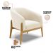 Kit 01 Poltrona e 01 Puff Stella Veludo Base Madeira Castanho - D'Rossi