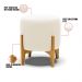Kit 01 Poltrona e 01 Puff Stella Veludo Base Madeira Castanho - D'Rossi