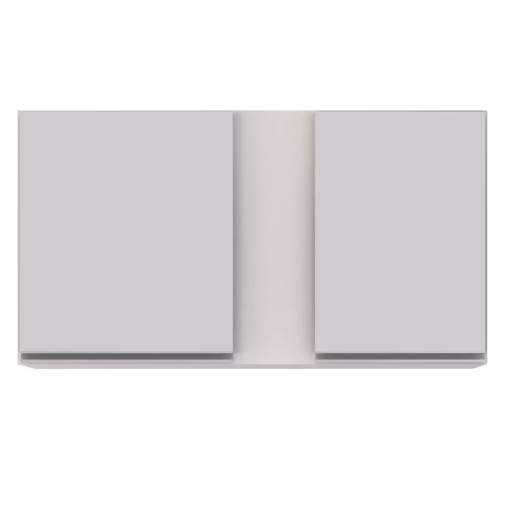 Kit 02 Armários Aéreo de Cozinha Lavanderia 02 Portas Agata Branco 100 cm - D'Rossi