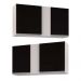 Kit 02 Armários Aéreo de Cozinha Lavanderia 02 Portas Agata Branco e Preto 100 cm - D'Rossi