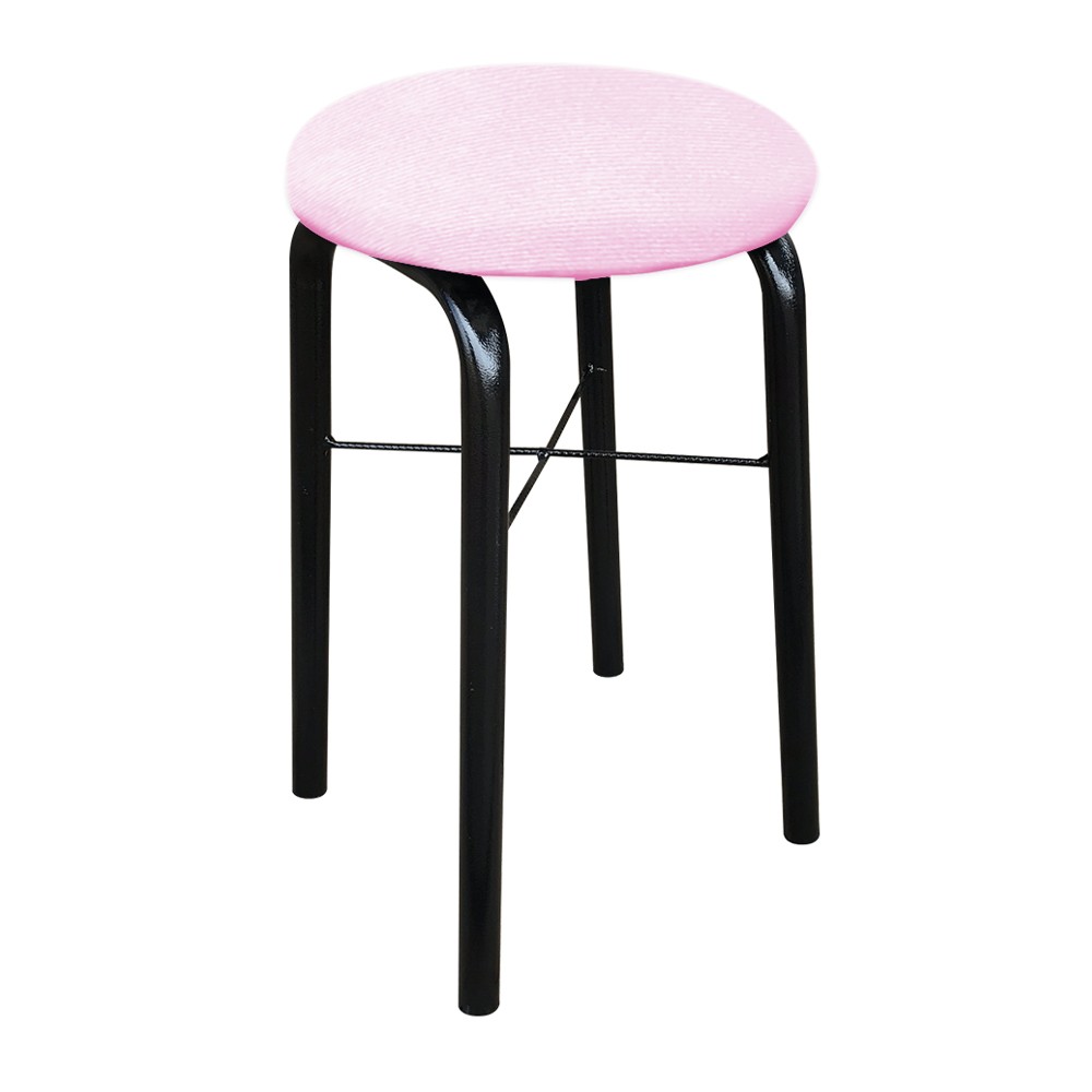 Kit 02 Banquetas Baixa Manu Suede Rosa Bebê D'Rossi