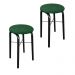 Kit 02 Banquetas Baixa Manu Suede Verde D'Rossi