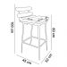 Kit 02 Banquetas Costela Corino Branco Base Metálica Preto - D'Rossi