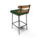 Kit 02 Banquetas Costela Veludo Verde Base Metálica Preto - D'Rossi