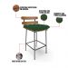 Kit 02 Banquetas Costela Veludo Verde Base Metálica Preto - D'Rossi