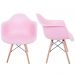 Kit 02 Cadeiras Melbourne Eiffel Charles Eames Base Madeira - Rosa - D'Rossi