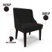 Kit 02 Cadeiras de Jantar Liz Linho Preto A79 Base Fixa Madeira Preto - D'Rossi