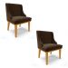 Kit 02 Cadeiras de Jantar Liz Suede Marrom Base Fixa Madeira Castanho - D'Rossi