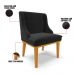 Kit 02 Cadeiras de Jantar Liz Suede Preto Base Fixa Madeira Castanho - D'Rossi