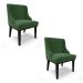 Kit 02 Cadeiras de Jantar Liz Suede Verde Base Fixa Madeira Preto - D'Rossi