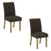 Kit 02 Cadeiras de Jantar Mary Veludo Marrom Base Nature - D'Rossi