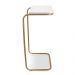 Kit 02 Mesas Lateral Tampo Branco Multiuso para Sofá Base Dourado D'Rossi