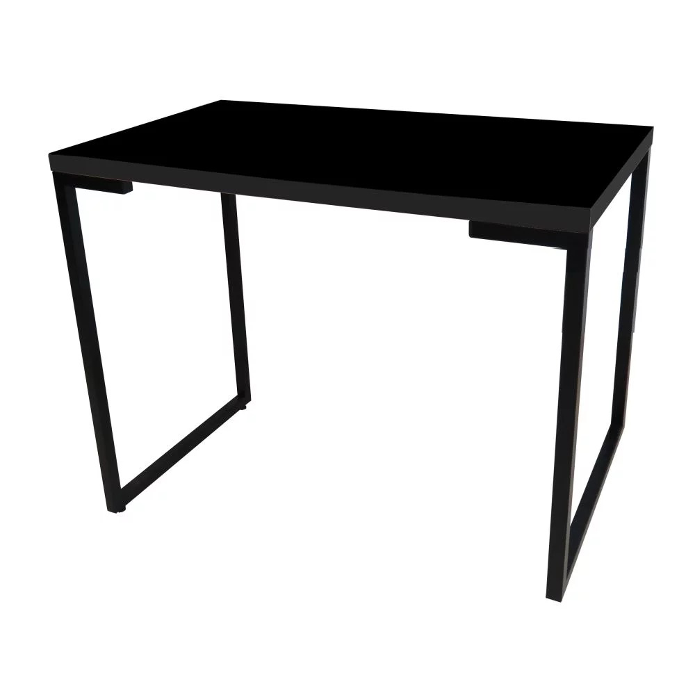 Kit 02 Mesas Para Computador Escrivaninha Porto Preto 120 cm - D'Rossi