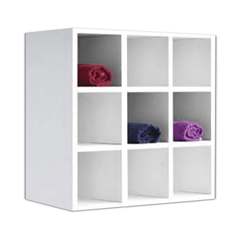 Kit 02 Nicho Porta Toalhas 9 Lugares Organizador 40x40 cm - AJL Móveis