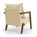Kit 02 Poltronas Alice Suede Bege Base de Madeira - D'Rossi