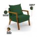 Kit 02 Poltronas Alice Veludo Verde Base de Madeira - D'Rossi