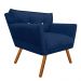 Kit 02 Poltronas Anitta Suede Azul Marinho com Strass Pés Palito Castanho D'Rossi