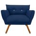 Kit 02 Poltronas Anitta Suede Azul Marinho com Strass Pés Palito Castanho D'Rossi
