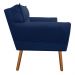 Kit 02 Poltronas Anitta Suede Azul Marinho com Strass Pés Palito Castanho D'Rossi