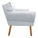 Kit 02 Poltronas Anitta Suede Cinza Pés Palito Castanho D'Rossi