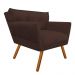 Kit 02 Poltronas Anitta Suede Marrom Pés Palito Castanho D'Rossi