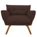Kit 02 Poltronas Anitta Suede Marrom Pés Palito Castanho D'Rossi