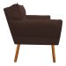Kit 02 Poltronas Anitta Suede Marrom Pés Palito Castanho D'Rossi