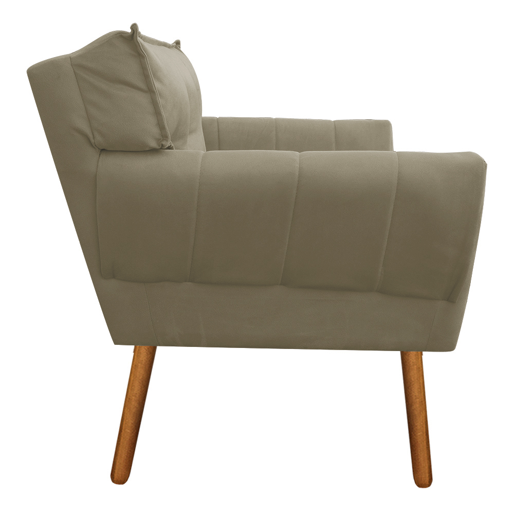 Kit 02 Poltronas Anitta Suede Marrom Rato Pés Palito D'Rossi